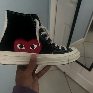 used CDG Play converse high tops no box included!!